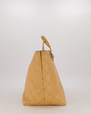 Chanel Wild Stitch Shopping Tote Bag in Beige Calfskin with Silver Hardware