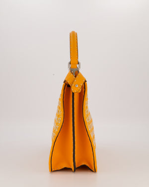 Fendi Peekaboo ISeeU Medium Bag in Orange and White Woven Calfskin Leather in Silver Hardware