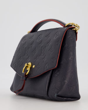 Louis Vuitton Monogram Crossbody Bag in Navy Blue Grained Leather with Gold Hardware