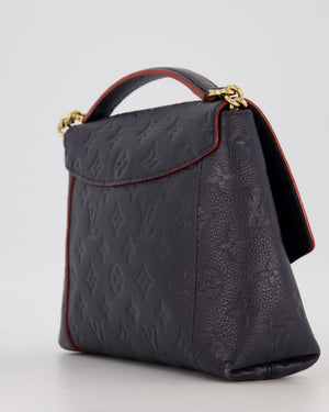 Louis Vuitton Monogram Crossbody Bag in Navy Blue Grained Leather with Gold Hardware