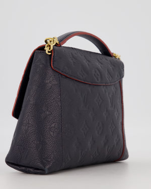 Louis Vuitton Monogram Crossbody Bag in Navy Blue Grained Leather with Gold Hardware