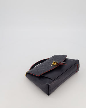 Louis Vuitton Monogram Crossbody Bag in Navy Blue Grained Leather with Gold Hardware
