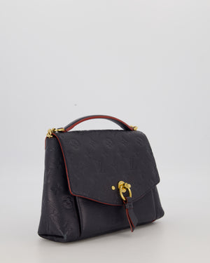 Louis Vuitton Monogram Crossbody Bag in Navy Blue Grained Leather with Gold Hardware