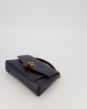 Louis Vuitton Monogram Crossbody Bag in Navy Blue Grained Leather with Gold Hardware