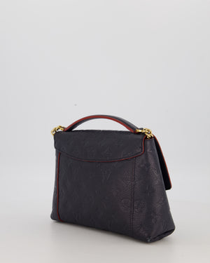 Louis Vuitton Monogram Crossbody Bag in Navy Blue Grained Leather with Gold Hardware