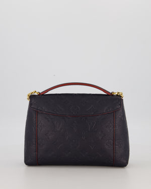Louis Vuitton Monogram Crossbody Bag in Navy Blue Grained Leather with Gold Hardware