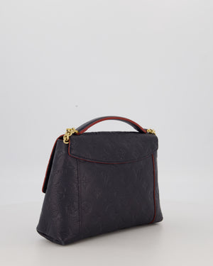 Louis Vuitton Monogram Crossbody Bag in Navy Blue Grained Leather with Gold Hardware
