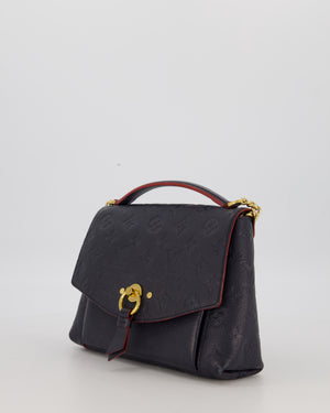 Louis Vuitton Monogram Crossbody Bag in Navy Blue Grained Leather with Gold Hardware