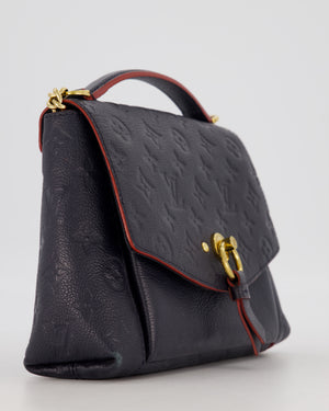 Louis Vuitton Monogram Crossbody Bag in Navy Blue Grained Leather with Gold Hardware