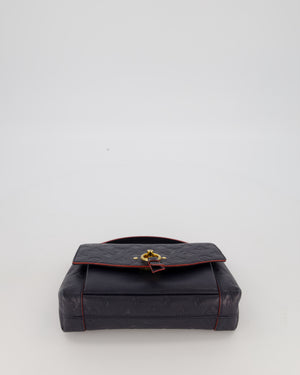 Louis Vuitton Monogram Crossbody Bag in Navy Blue Grained Leather with Gold Hardware