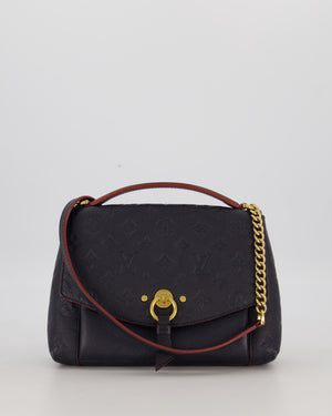 Louis Vuitton Monogram Crossbody Bag in Navy Blue Grained Leather with Gold Hardware