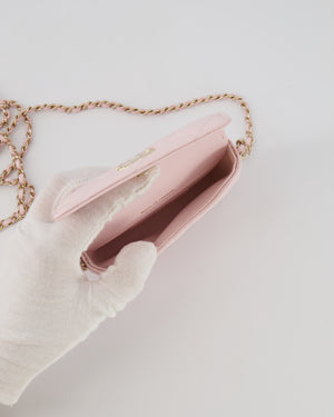 Chanel Pastel Pink Quilted Lambskin Micro Flap Bag with Gold Hardware
