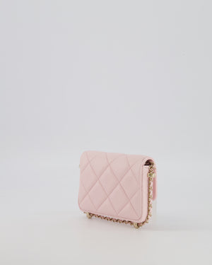 Chanel Pastel Pink Quilted Lambskin Micro Flap Bag with Gold Hardware
