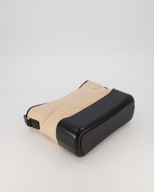 Chanel Large Gabrielle Bag in Beige and Black Crumpled Calfskin Leather with Mixed Hardware