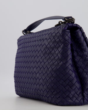 Bottega Veneta Purple Intrecciato Shoulder Bag with Matte Black Hardware