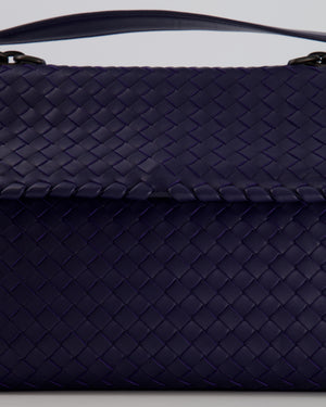 Bottega Veneta Purple Intrecciato Shoulder Bag with Matte Black Hardware