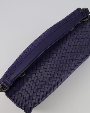 Bottega Veneta Purple Intrecciato Shoulder Bag with Matte Black Hardware