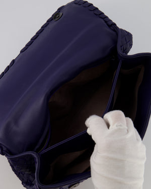 Bottega Veneta Purple Intrecciato Shoulder Bag with Matte Black Hardware