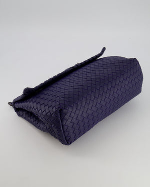 Bottega Veneta Purple Intrecciato Shoulder Bag with Matte Black Hardware