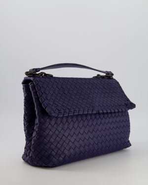 Bottega Veneta Purple Intrecciato Shoulder Bag with Matte Black Hardware