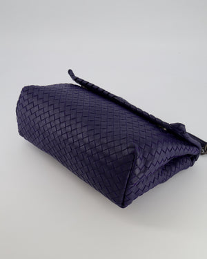 Bottega Veneta Purple Intrecciato Shoulder Bag with Matte Black Hardware