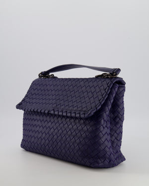 Bottega Veneta Purple Intrecciato Shoulder Bag with Matte Black Hardware