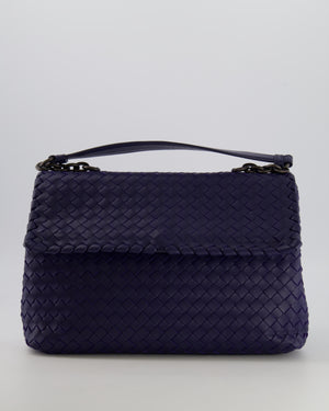 Bottega Veneta Purple Intrecciato Shoulder Bag with Matte Black Hardware