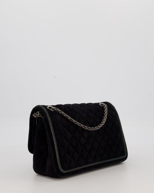 Chanel Navy Suede Reissue 2.55 Quilted Medium Double Flap Bag with Brushed Silver Hardware