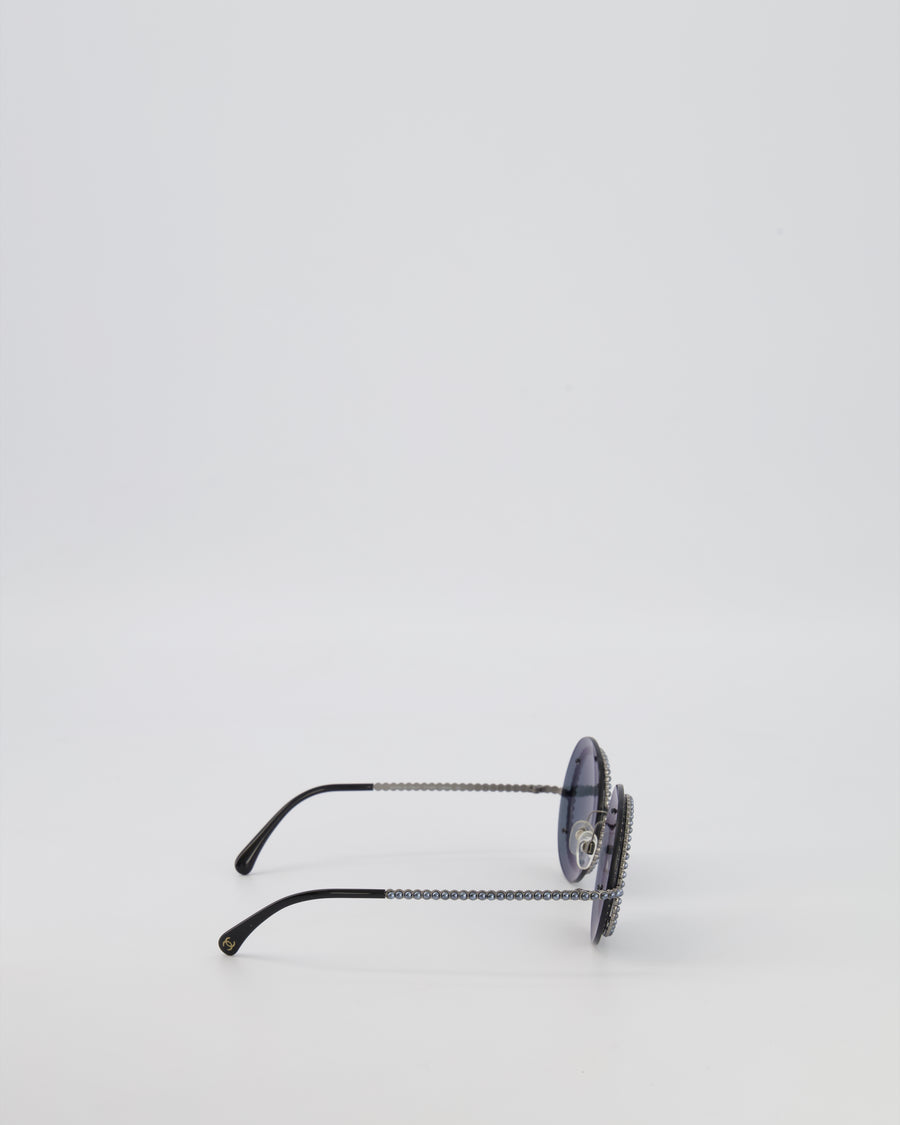 Chanel Blue Pearl Round CC Sunglasses