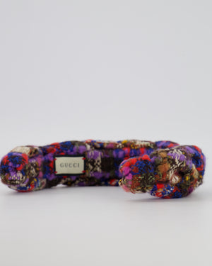 Gucci Multi-Colour Tweed Headband with Gold GG Detail