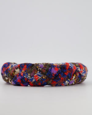 Gucci Multi-Colour Tweed Headband with Gold GG Detail