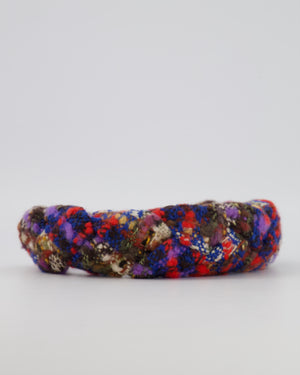 Gucci Multi-Colour Tweed Headband with Gold GG Detail