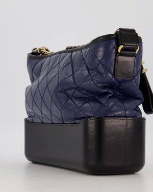 Chanel Navy and Black Medium Gabrielle Bag in Calfskin Leather with Mixed Hardware