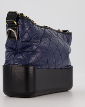 Chanel Navy and Black Medium Gabrielle Bag in Calfskin Leather with Mixed Hardware