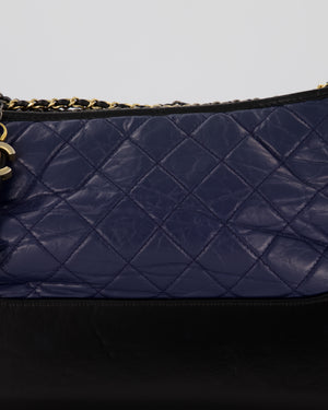 Chanel Navy and Black Medium Gabrielle Bag in Calfskin Leather with Mixed Hardware