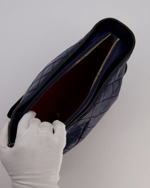 Chanel Navy and Black Medium Gabrielle Bag in Calfskin Leather with Mixed Hardware