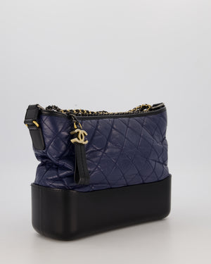 Chanel Navy and Black Medium Gabrielle Bag in Calfskin Leather with Mixed Hardware