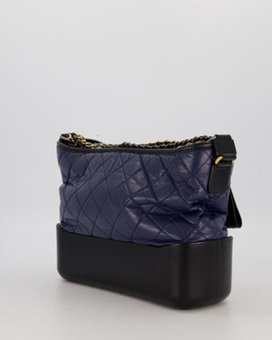 Chanel Navy and Black Medium Gabrielle Bag in Calfskin Leather with Mixed Hardware