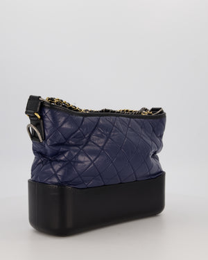 Chanel Navy and Black Medium Gabrielle Bag in Calfskin Leather with Mixed Hardware