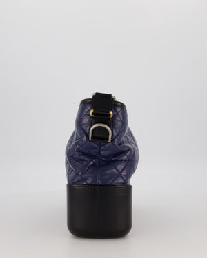 Chanel Navy and Black Medium Gabrielle Bag in Calfskin Leather with Mixed Hardware