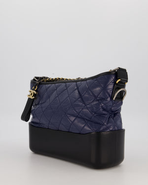 Chanel Navy and Black Medium Gabrielle Bag in Calfskin Leather with Mixed Hardware