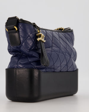 Chanel Navy and Black Medium Gabrielle Bag in Calfskin Leather with Mixed Hardware