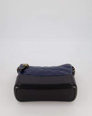 Chanel Navy and Black Medium Gabrielle Bag in Calfskin Leather with Mixed Hardware