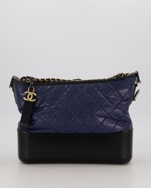 Chanel Navy and Black Medium Gabrielle Bag in Calfskin Leather with Mixed Hardware