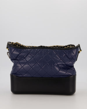 Chanel Navy and Black Medium Gabrielle Bag in Calfskin Leather with Mixed Hardware