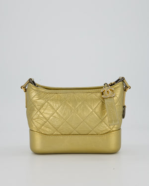 Chanel Metallic Gold Small Gabrielle Bag in Aged Calfskin Leather with Mixed Hardware