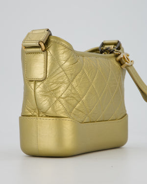 Chanel Metallic Gold Small Gabrielle Bag in Aged Calfskin Leather with Mixed Hardware