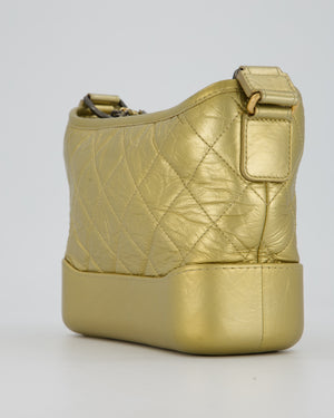 Chanel Metallic Gold Small Gabrielle Bag in Aged Calfskin Leather with Mixed Hardware