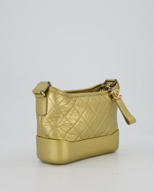 Chanel Metallic Gold Small Gabrielle Bag in Aged Calfskin Leather with Mixed Hardware