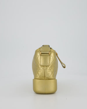 Chanel Metallic Gold Small Gabrielle Bag in Aged Calfskin Leather with Mixed Hardware